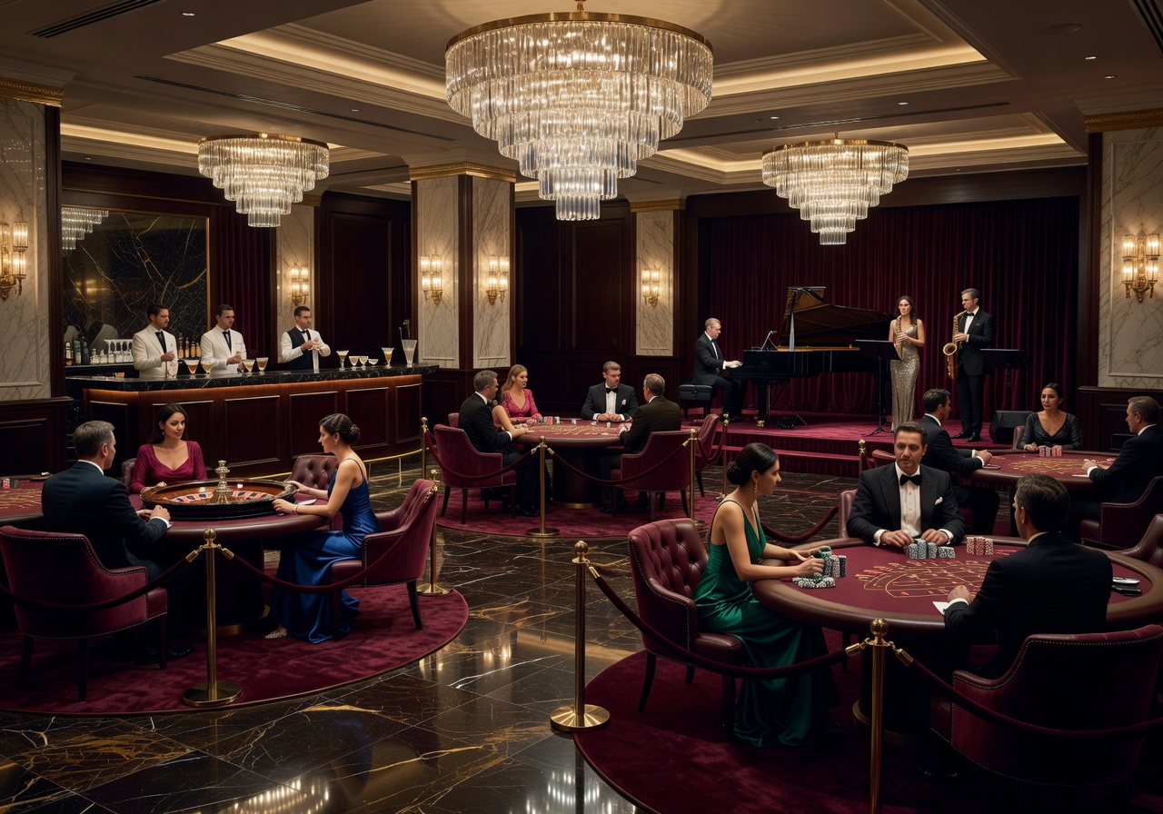 Elegant in-hotel casino and entertainment lounge