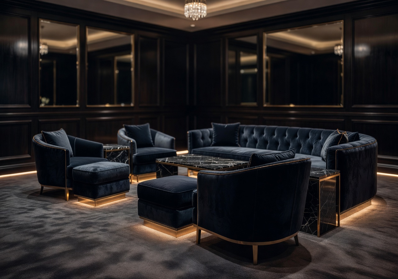 Private VIP event room with luxury seating